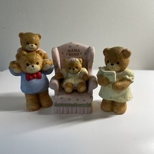 Vintage Enesco Lucy and Me Lot of 3 Cute Family Porcelain Lucy Riggs Bears