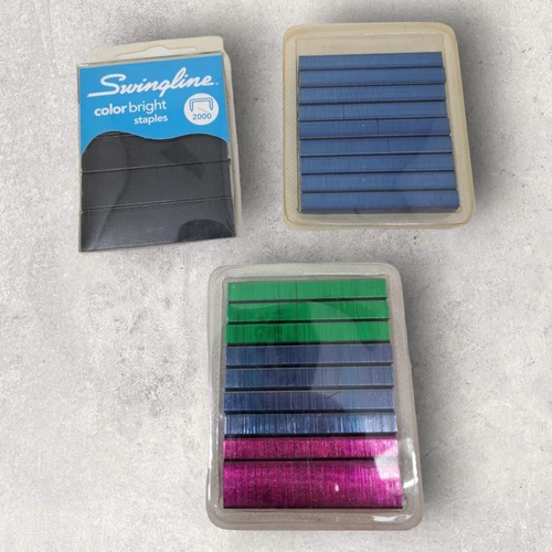 Swingline Colored Staples Lot Standard 1/4" Length Color Bright Staples Pink