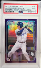 Jake Cronenworth 2015 Bowman Draft Chrome Purple Refractor #'d/250 #197 - PSA 9