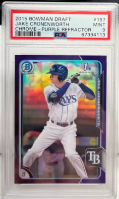 Jake Cronenworth 2015 Bowman Draft Chrom Lila Refraktor #' D / 250 #197 - PSA 9
