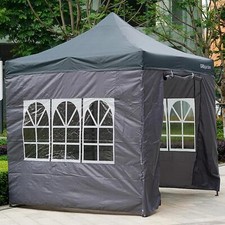 Gewerbe grau Pop Up Pavillon mit Seitenteilen Garten Festzelt Markt Stall Zelt 3x3m