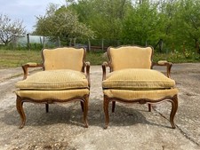2 Fauteuils style Louis XV bien confortable à recouvrir ou pas années 1950-60
