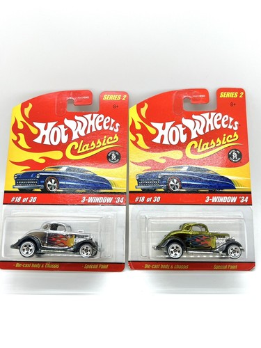 Lot Of 2 • 2006 Hot Wheels Classics Series 2 • 3-Window '34 #18/30 FR (ww)