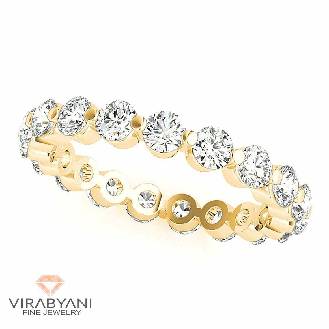 2.40 ct G-VS1 Diamond Floating Eternity Band Prong Infinity 18K