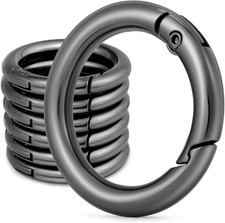 6Pcs Metal Spring O Rings round Carabiner Key Ring Clip for Keychain Buckle, Pur