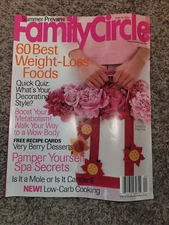 FAMILY CIRCLE MAGAZINE - JUNE 2004 60 Best Weight Loss Foods, Decorating, etc