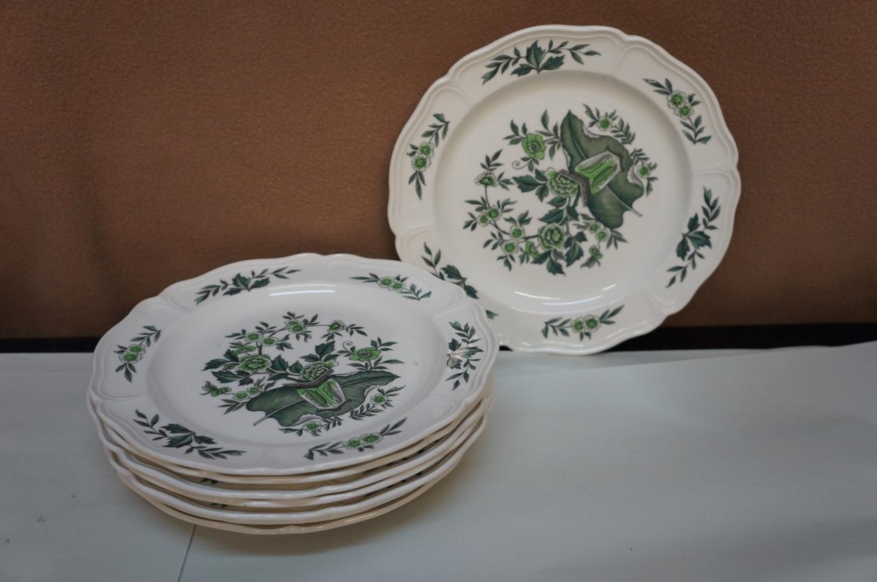 8 Wedgwood Queens Shape Green Leaf Salad Plates 8 1/4" Wide eBay