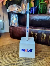 Vintage Mobil Gas Advertising Pen And Stand Made In Italy