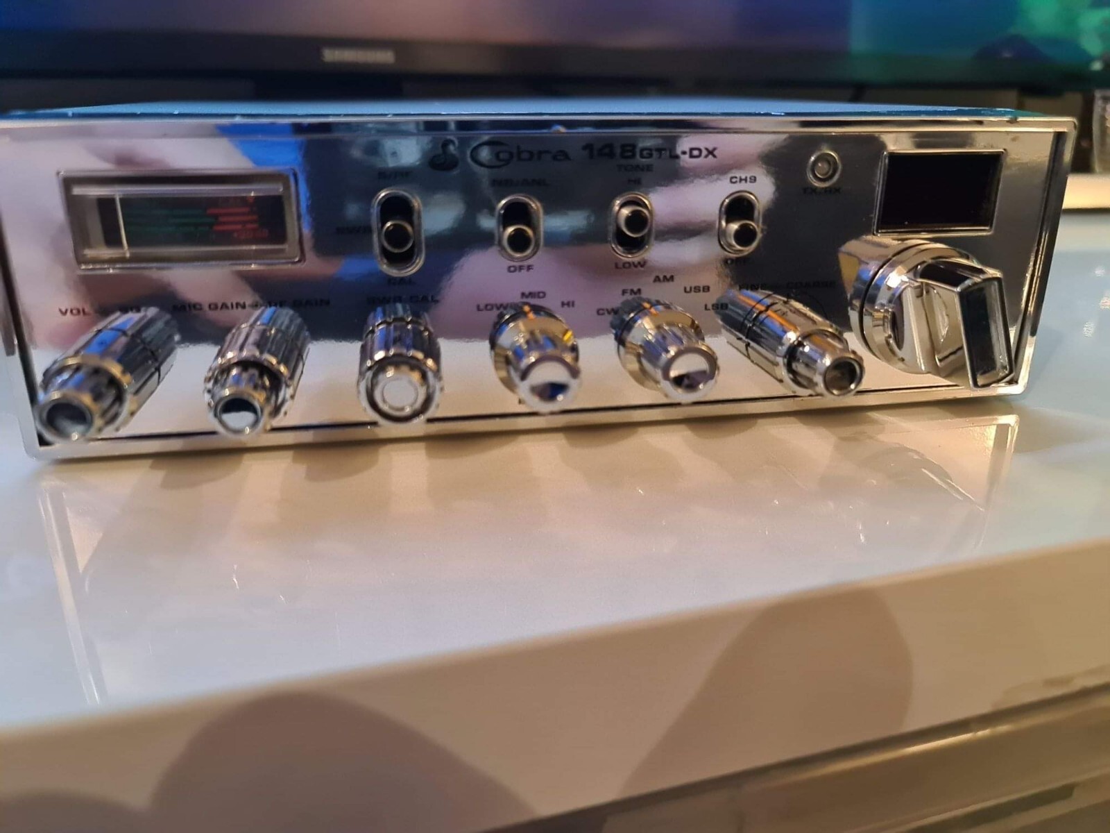 COBRA 148 GTL-DX CHROME cb radio faceplate Decal Sticker bezel self