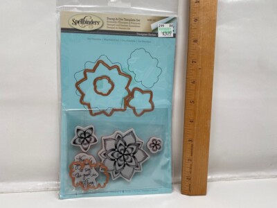 Spellbinders  Dot Mandala Stamp and Die Set  Cool Vibes Stephanie Low Cling  NEW