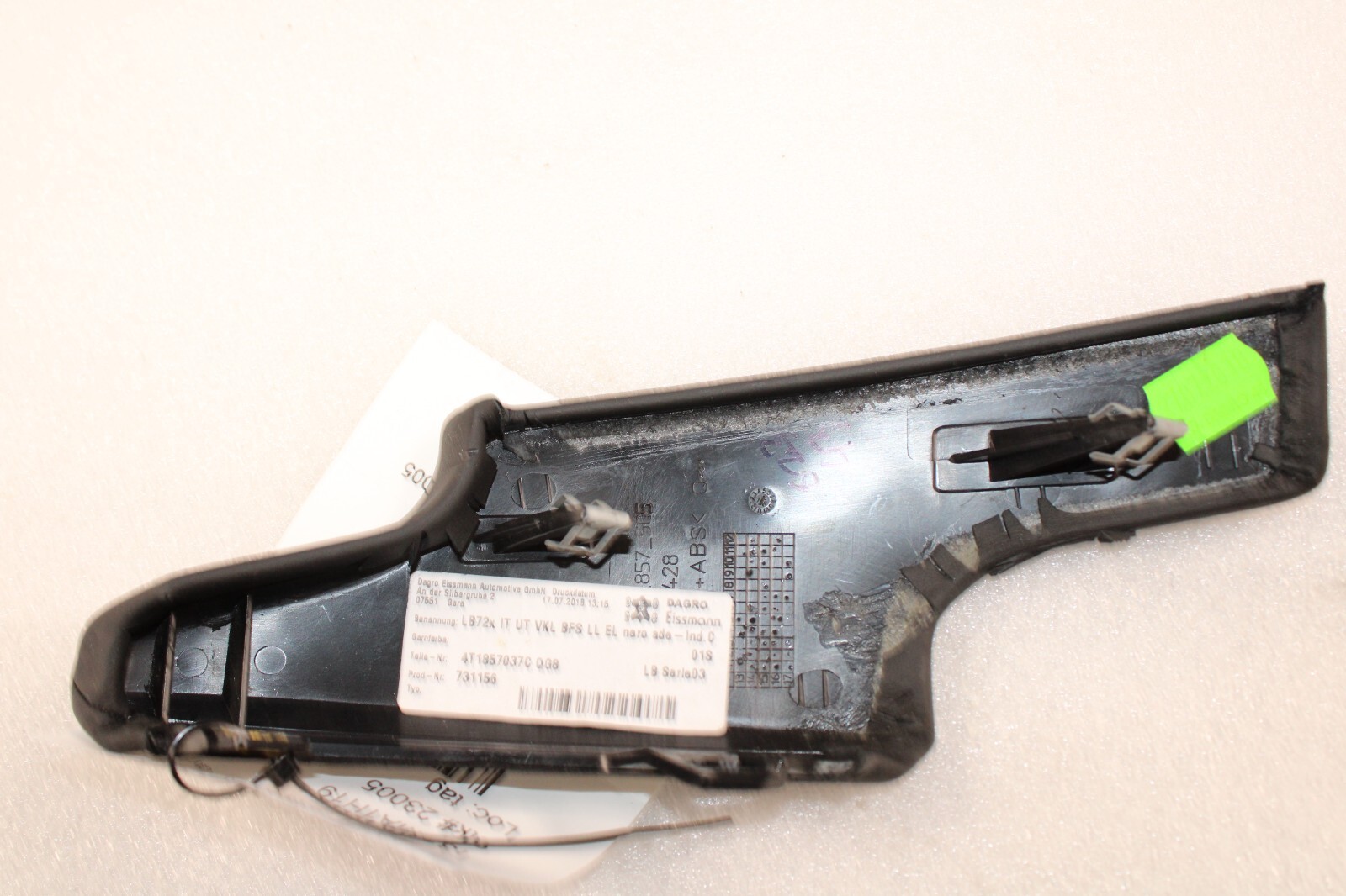 Lamborghini Huracan, LP580, RH, Dash Panel, Front Section, Used, P/N 4T1857037C