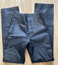 vintage wilson  s leather women  s black leather pants size 28  high rise
