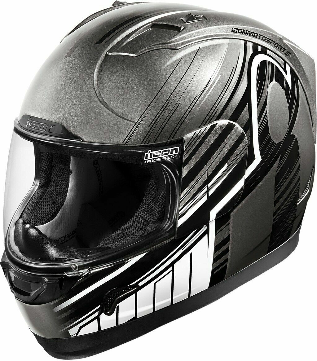 Icon Street/Road Helmet Alliance Overlord Black/Silver XL X