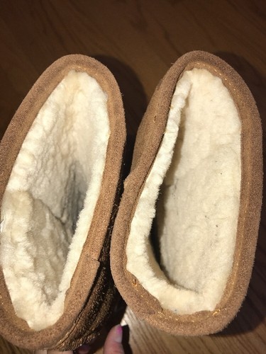 BEARPAW Emma Tall Hickory SheepSkin & Wool Fur Lined BOOTS Womens Shoes Sz 6 # - Picture 7 of 8