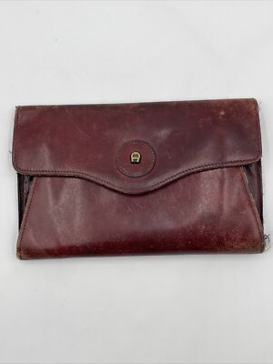 Etienne Aigner Vintage 40s 50s Oxblood Leather Wallet Snap Closure Change  Italy