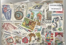 Lot 500 timbres de Tchecoslovaquie