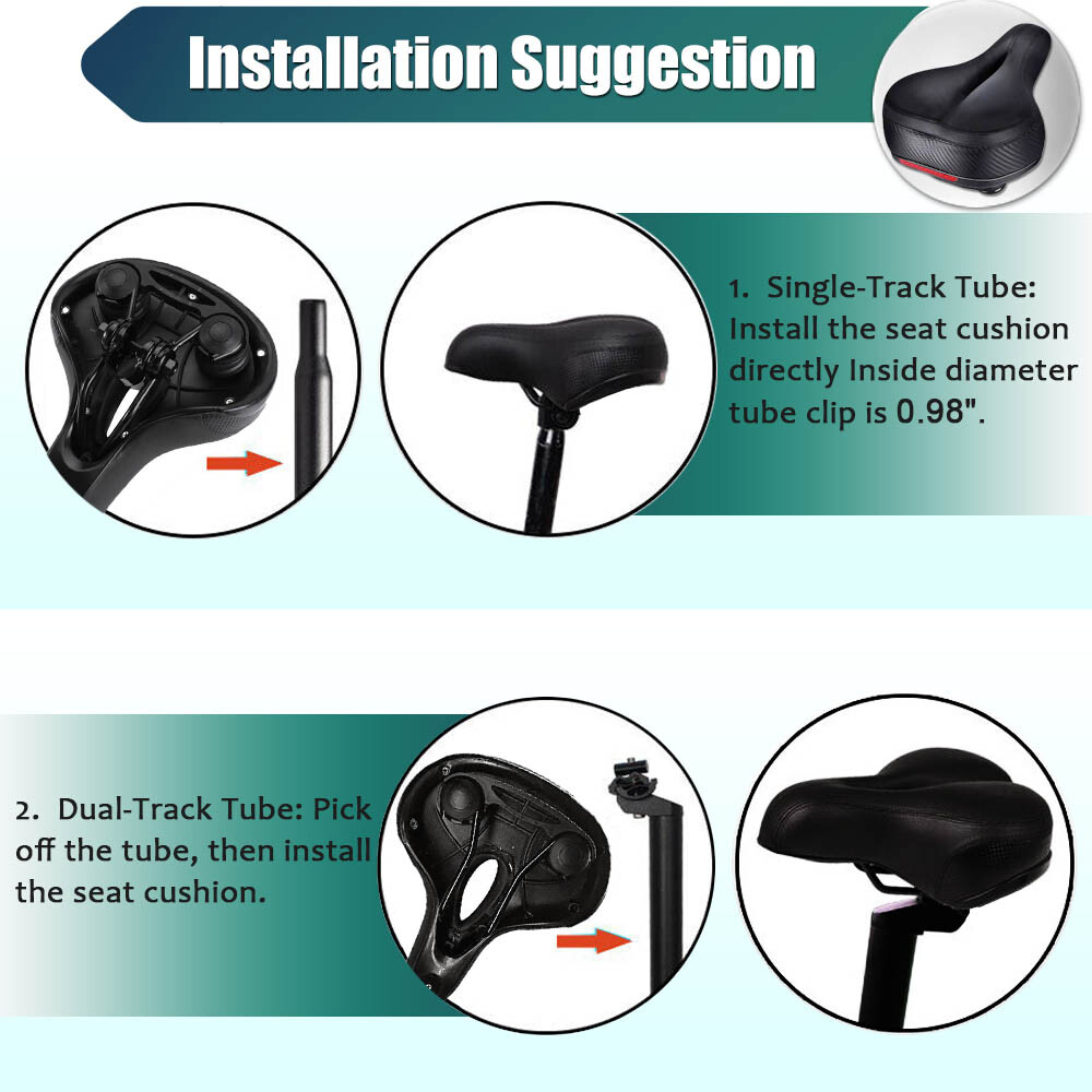 Comfort Wide Big Bum Bike Bicycle Saddle Seat Gel Cruiser Sport Soft Pad Cushion
