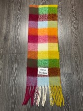 Womens Acne Studios Large Scarf Shawl Check Multicolor Size 220x50 cm