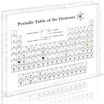 Großes Periodensystem mit echten Elementen im Inneren - Acryl Display mit 83