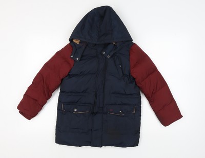 Dear Deer Jungen gefütterte Jacke blau Kapuze Winter 12-13Y