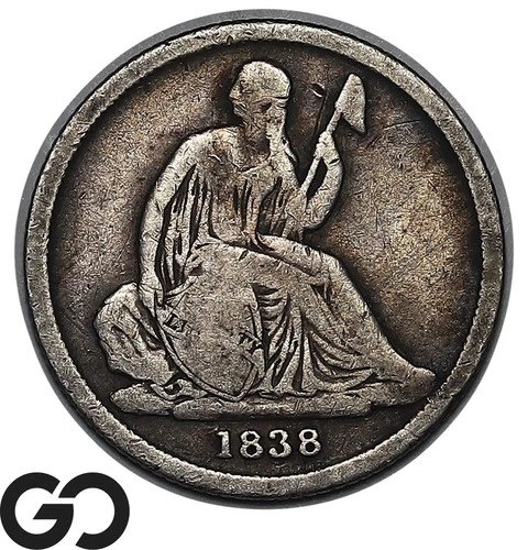 1838-O Seated Liberty Dime, Rare New Orleans Issue