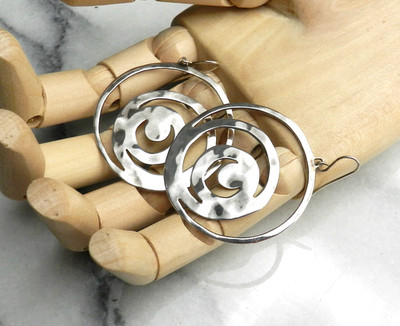 Robert Lee Morris Modernist Sterling Silver RLM Studio Pierced Dangle Earrings