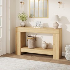 Console Table with Storage Shelf, 120cm Wooden Sofa Table for Living Room, Hallw