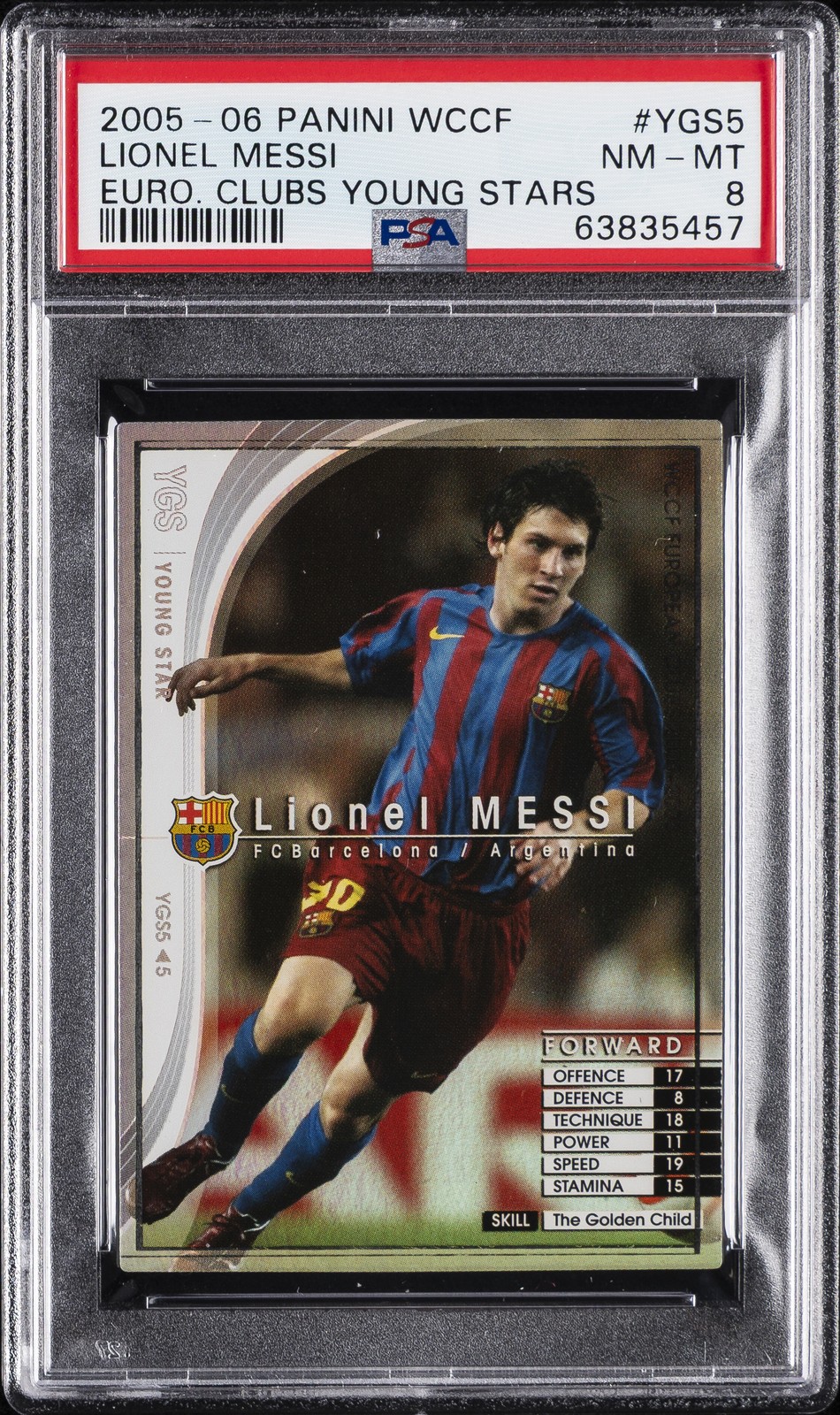 Lionel Messi 2005 Panini WCCF European Clubs #YGS5 Young Stars
