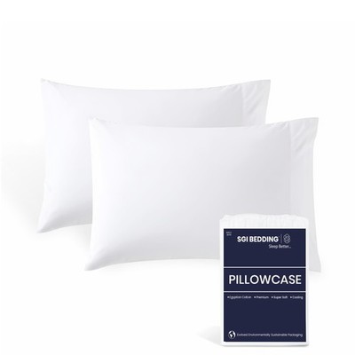 Sgi Bedding 100 Egyptian Cotton Queen Set Of 2 Pillowcases - Open End Closure