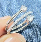 Round Moissanite Wrap Ring 925 Sterling Silver Women Engagement Ring 7