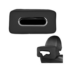 Car Tissue Holder with Metal Dispenser Waterproof PU Leather Adjustable S...