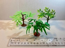 Lot of three assorted plastic Forest trees. Diorama or playset.