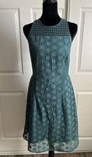 Tory Burch Women’s Crew Neck Shift Dress. Size S  Teal Floral