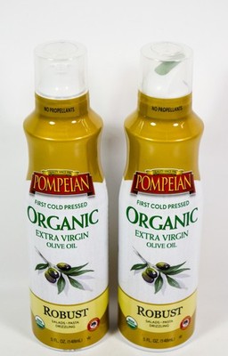 2 Pompeian Organic Extra Virgin Olive Oil ROBUST Spray 5oz bottle 09/2026