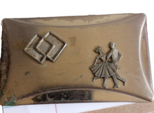 Vintage Silver Tone Square Dancing Couple Western Cowboy Country Dance Buckle