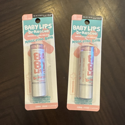Set of 2 Maybelline Baby Lips Dr Rescue Medicated Balm 55 Coral Crave