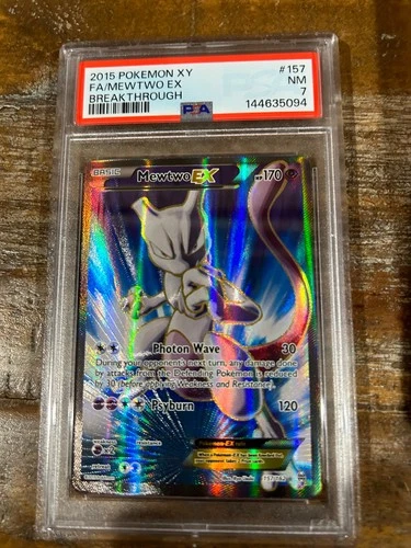 Pokemon 2015 XY Breakthrough Full Art MEWTWO EX #157 PSA 7 Near Mint RARE