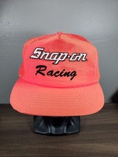 Vintage Snap-On Racing Red Nylon Hat SnapBack Cap Tools MADE IN USA 80s 90s