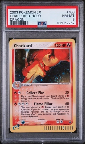 2003 POKEMON EX DRAGON #100 CHARIZARD-HOLO PSA 8