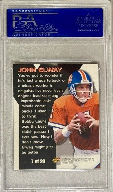1997 Fleer Goudey #7 John Elway Tittle Says... PSA 9 POP 2 (one higher) Rare - Image 2 of 2