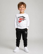 Nike Boys 3 Brand Outfit Set Joggers Sweatpants Long Sleeve Shirt 5-6Y NWT