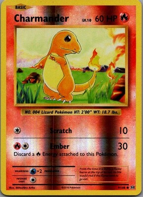 Charmander Reverse Holo Common XY - Evolutions 9/108 NM