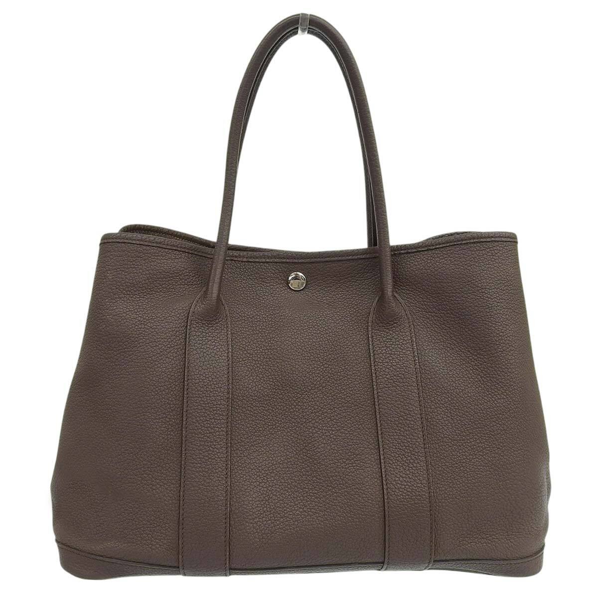 Hermes Garden Party PM Handbag Negonda Brown L Engraved 2008 4607 709028