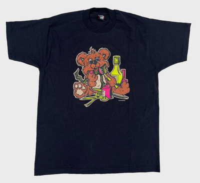 Vintage 90s DJ's Custom Design Graphic Tee Single Stitch Made in USA Sz XL