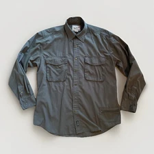 Woolrich Sportsman Chamois Long Sleeve Shirt Mens Medium Button Down Green