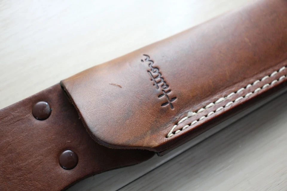 Cuchillo de hoja fija Hattori H-103 ATS-34 Cocobolo Japón modelo antiguo con funda E37 Foto 4 de 4