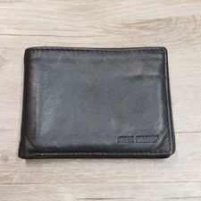 STEVE MADDEN Wallet Men s Dark Brown Bifold Genuine Leather RFID Protection EUC