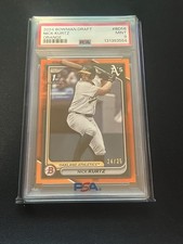 NICK KURTZ 2024 Bowman Draft 1st Bowman True Orange #/25 #BD-56 Athletics PSA 9