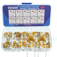 10 Values 300pcs Monolithic Ceramic Capacitor Assortment Kit 10pF 20pF 30pF