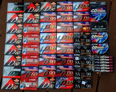 Lot of 50 - New Sealed Tapes TDK SA90 SA100 CD Power CDPower 90 110 D60 D90 D110